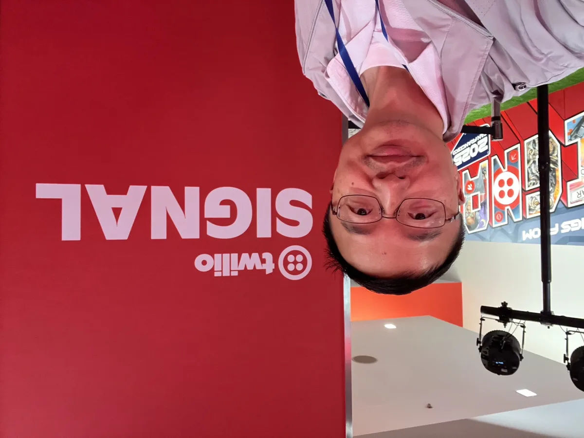 Manny Xu at the Twilio Signal 2025 conference in San Francisco